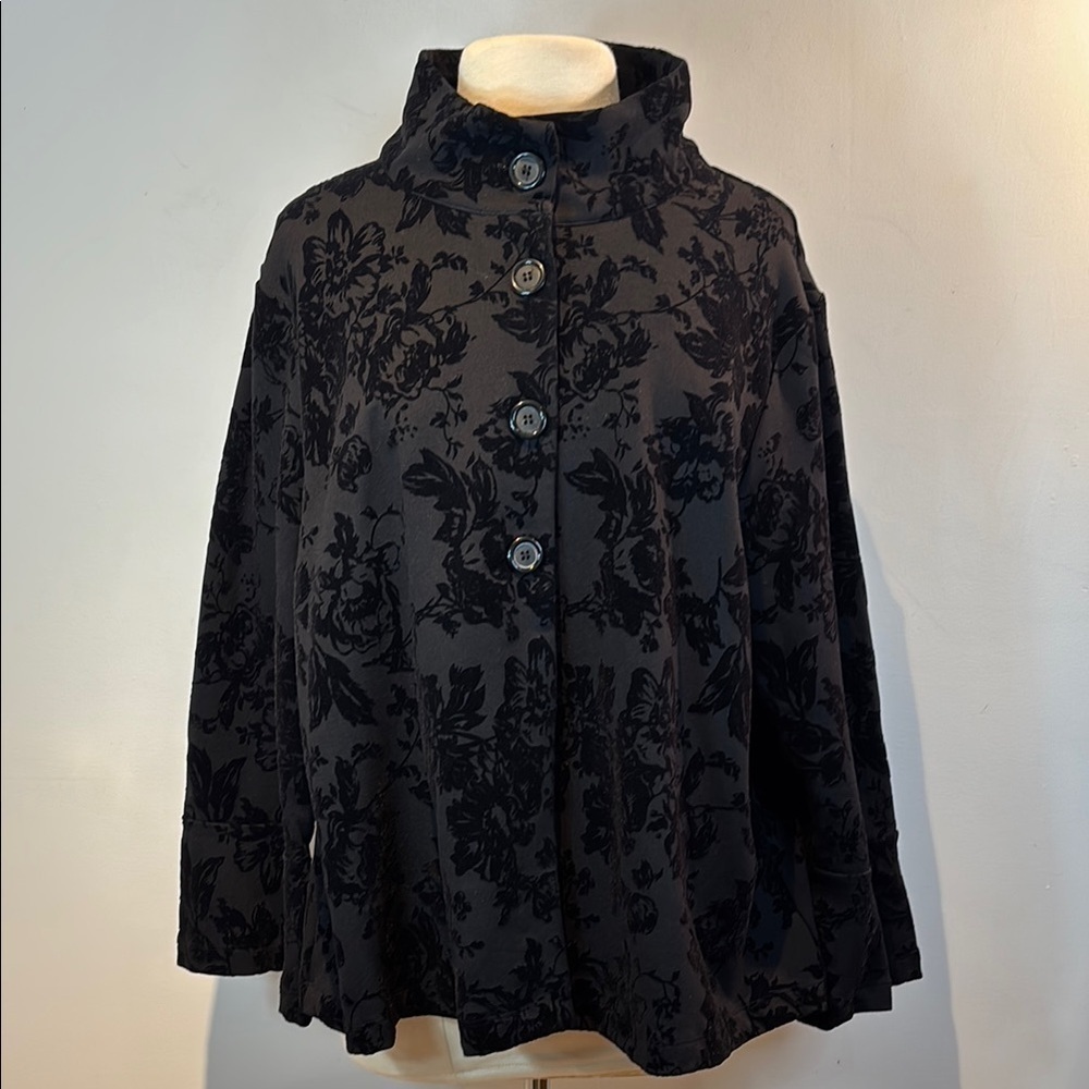 Bryn Walker Sabira jacket Black Velvet floral size XL